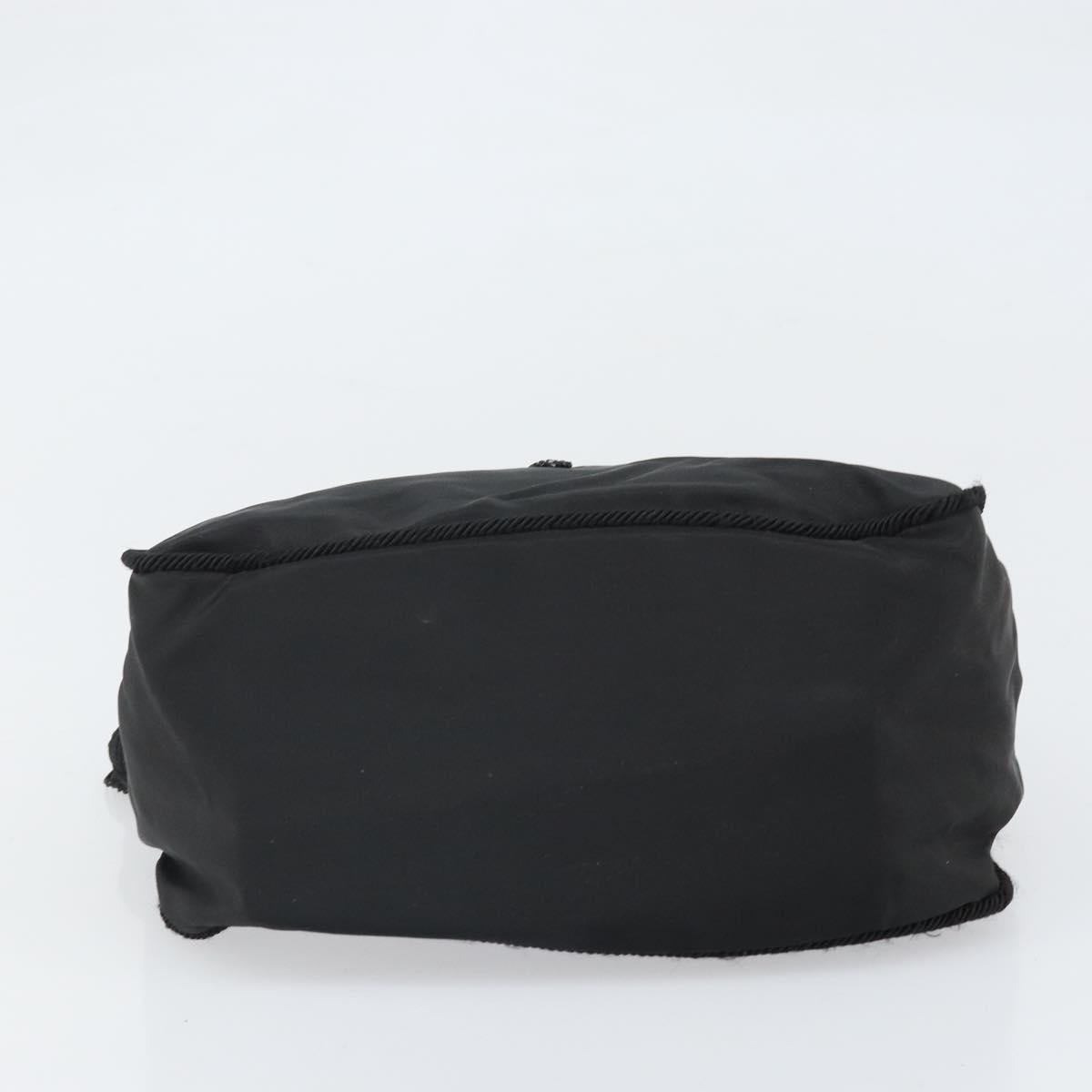 PRADA Hand Bag Nylon Black Gold Auth bs33258