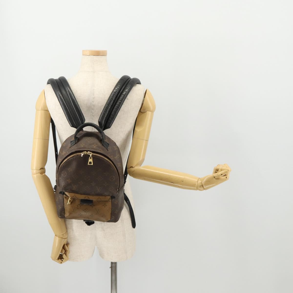 LOUIS VUITTON Monogram Reverse Palm Springs PM Backpack M43116 LV Auth bs33266