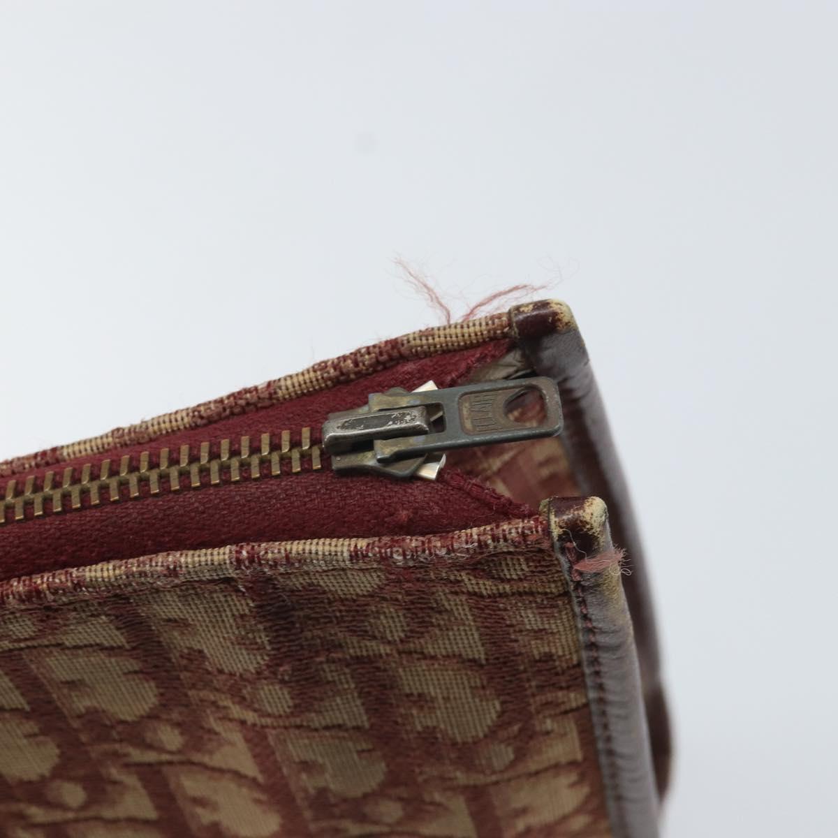 Christian Dior Trotter Canvas Clutch Bag Red Auth bs33268