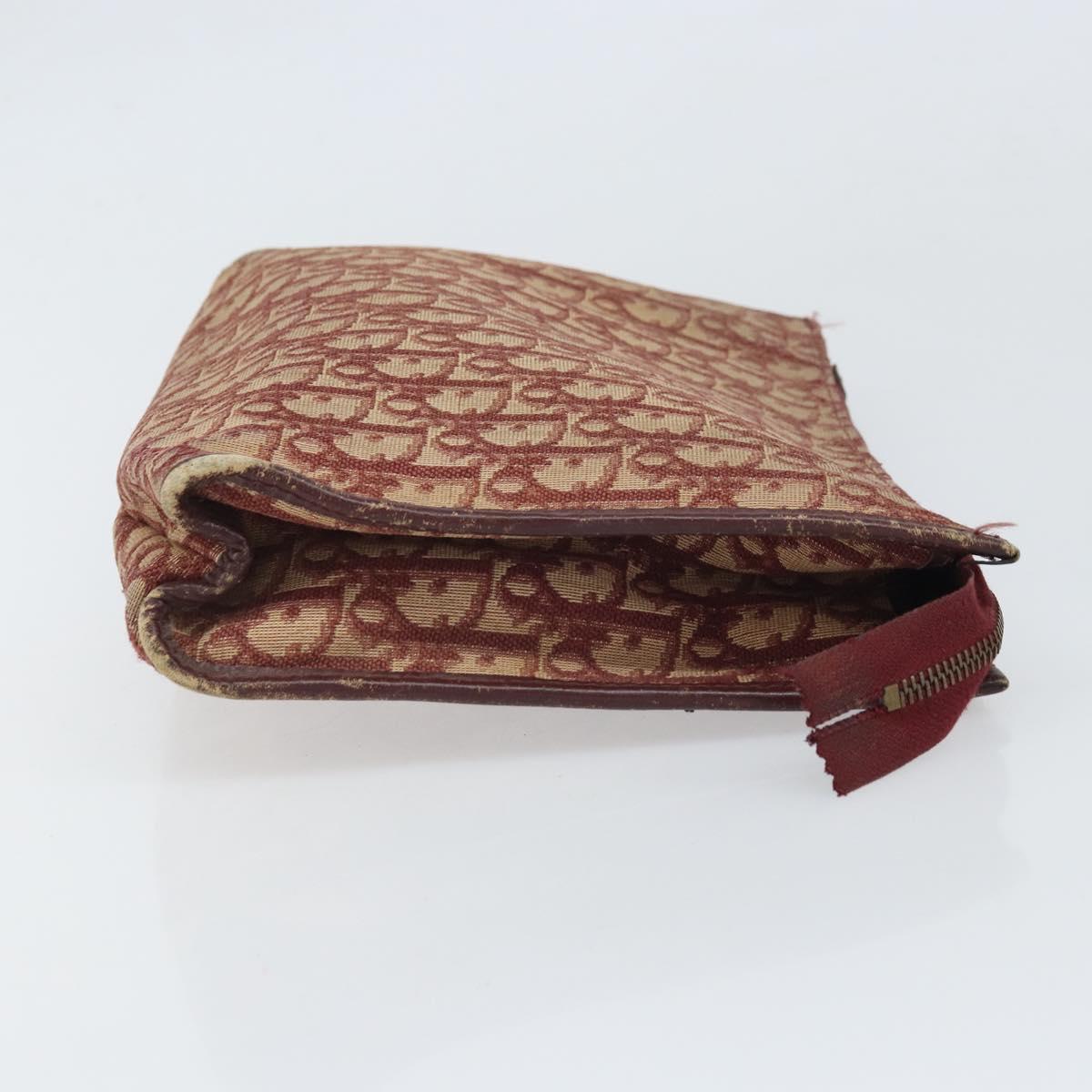 Christian Dior Trotter Canvas Clutch Bag Red Auth bs33268
