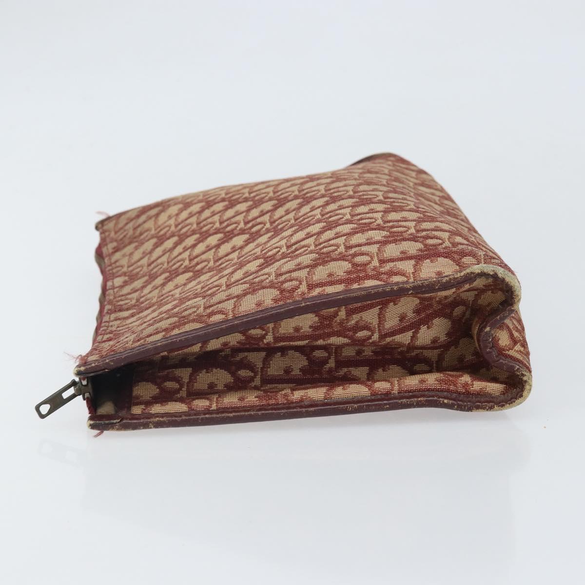 Christian Dior Trotter Canvas Clutch Bag Red Auth bs33268