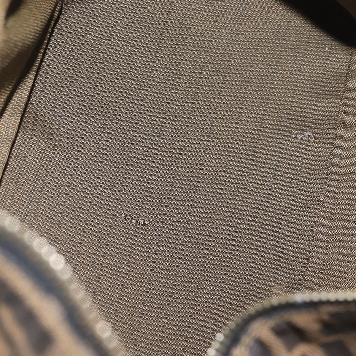 FENDI Zucca Canvas Hand Bag Black Brown Auth bs33273