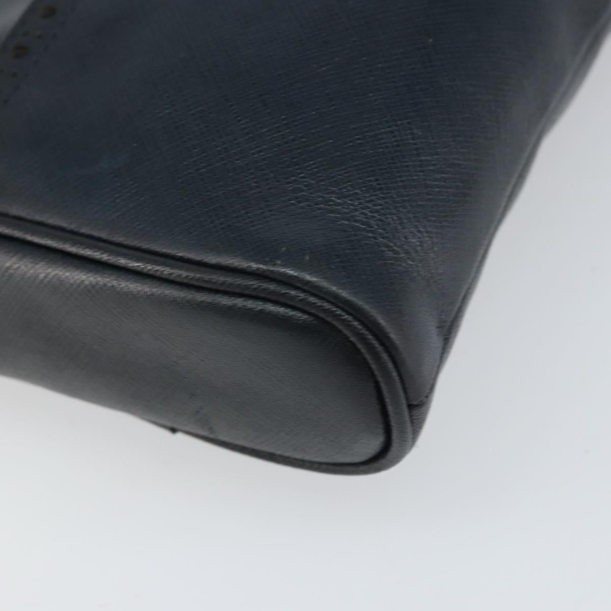Christian Dior Shoulder Bag Leather Navy Gold Auth bs33276