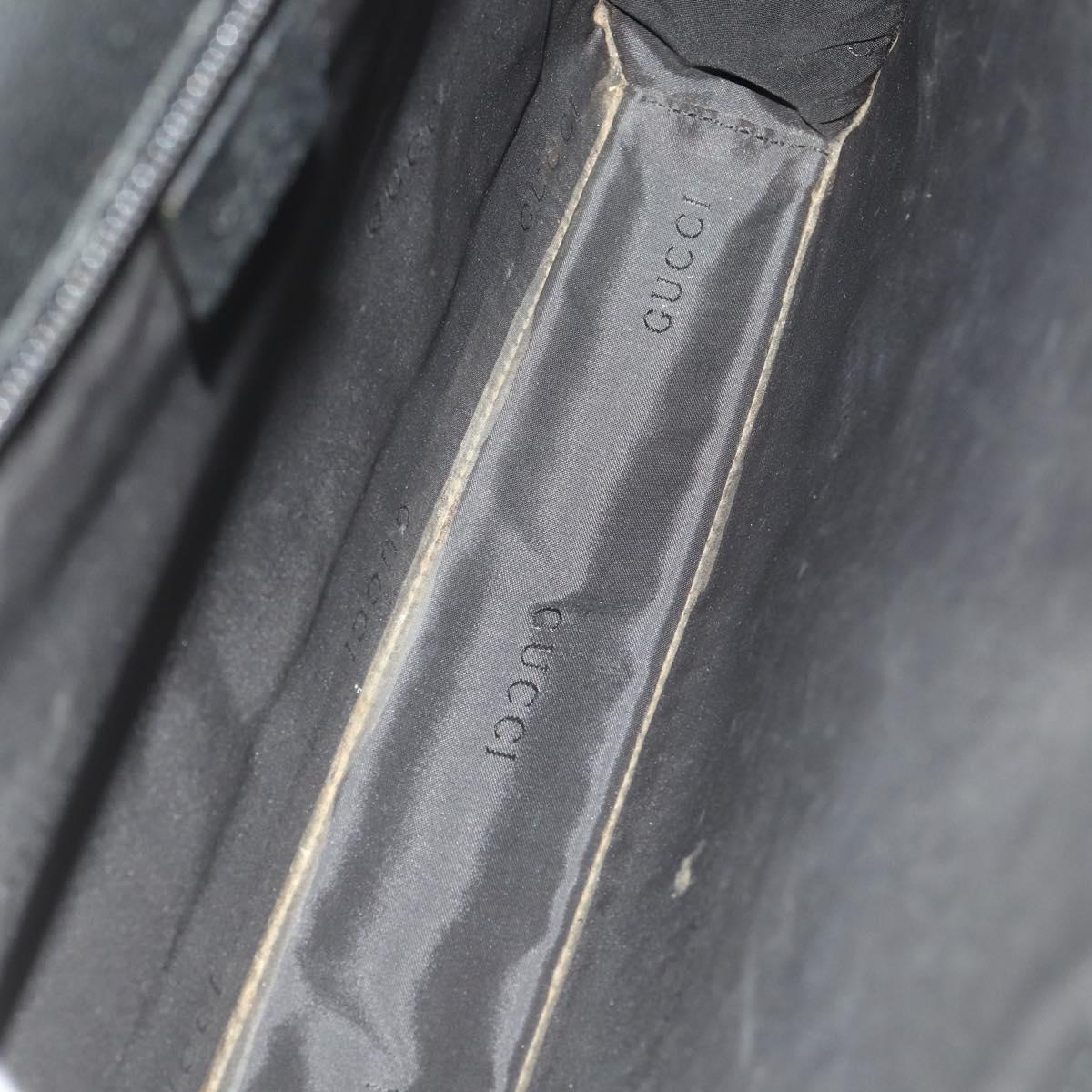 GUCCI Briefcase Leather Black Silver 015 0235 Auth bs33279