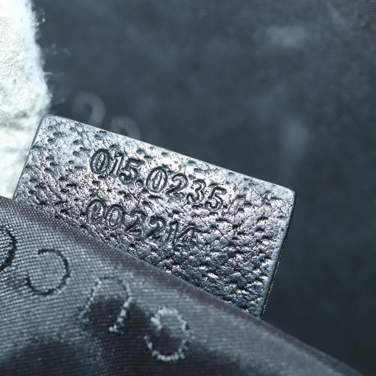 GUCCI Briefcase Leather Black Silver 015 0235 Auth bs33279