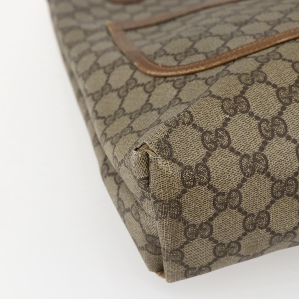 GUCCI GG Supreme Web Sherry Line Tote Bag PVC Beige Gold 40 02 003 Auth bs33280