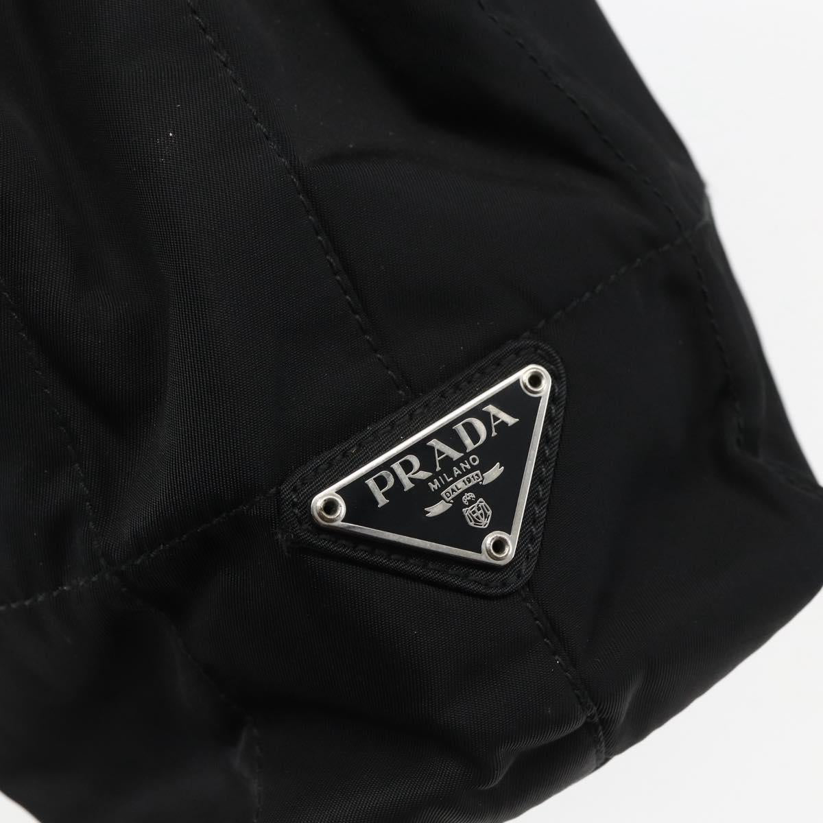 PRADA Shoulder Bag Nylon Black Silver Auth bs33284