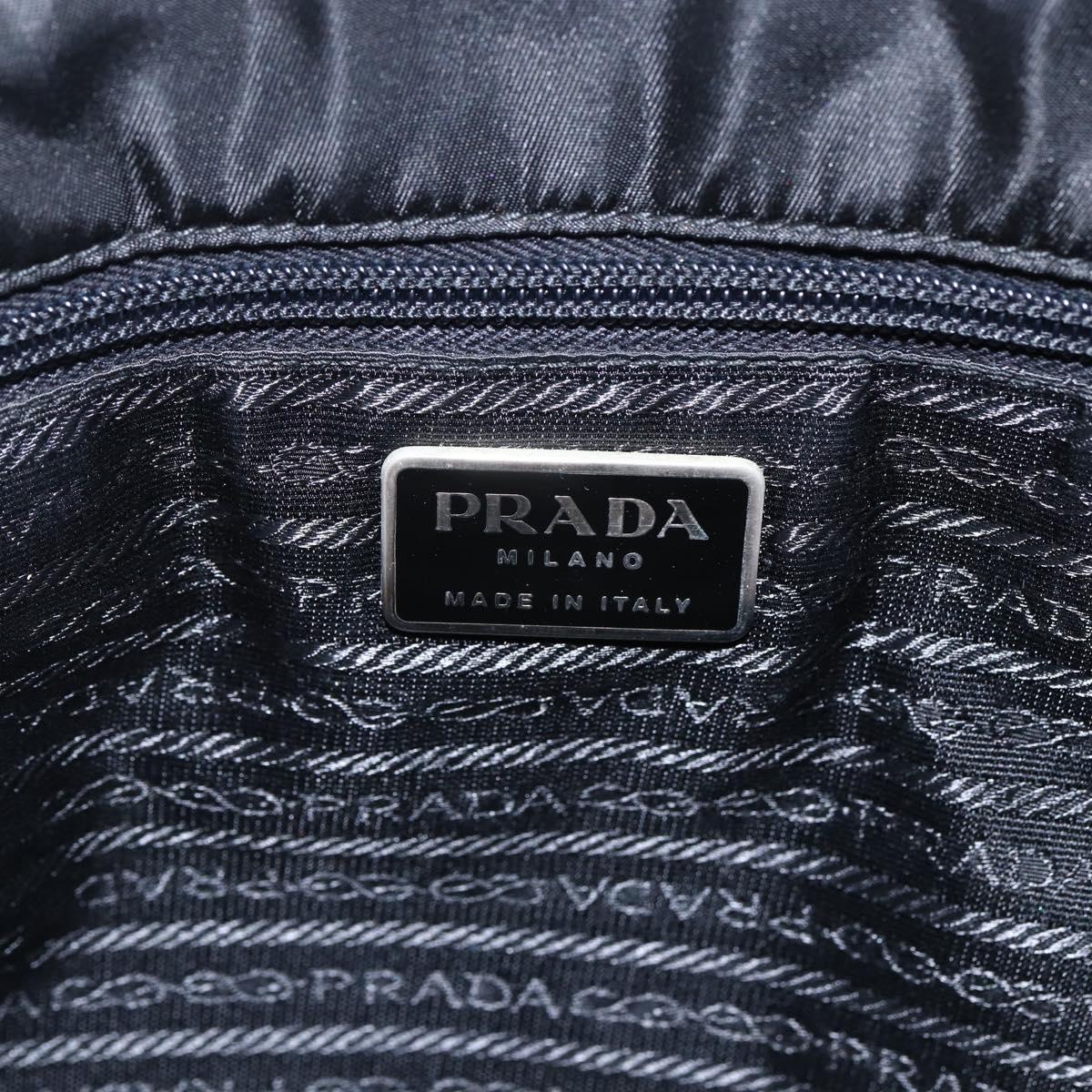 PRADA Shoulder Bag Nylon Black Silver Auth bs33284