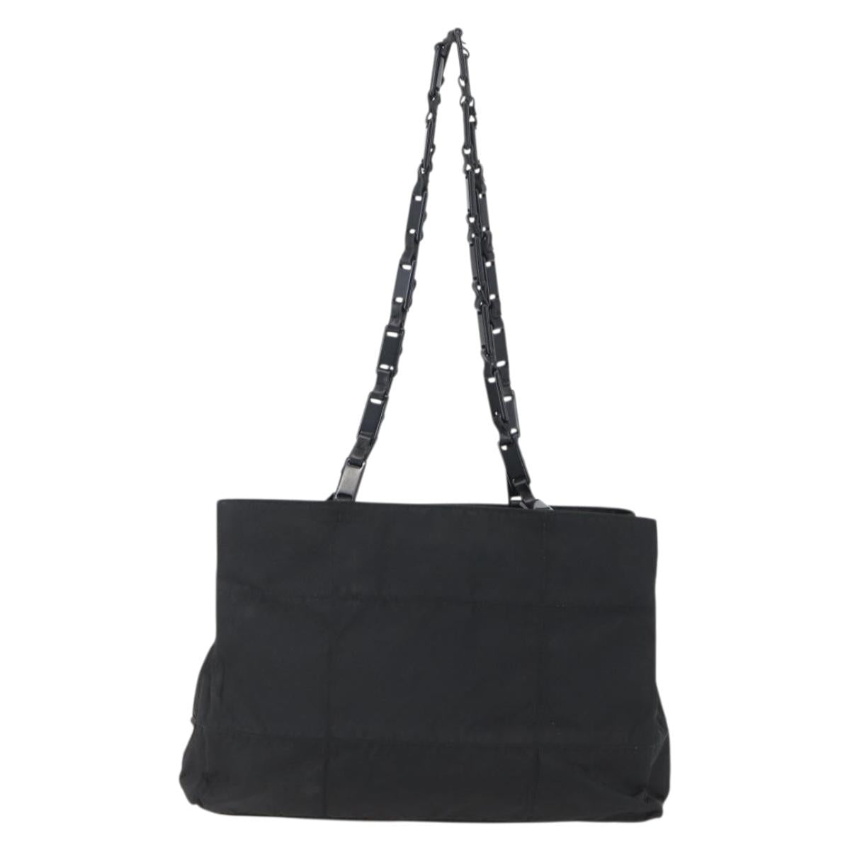 PRADA Shoulder Bag Nylon Black Silver Auth bs33284