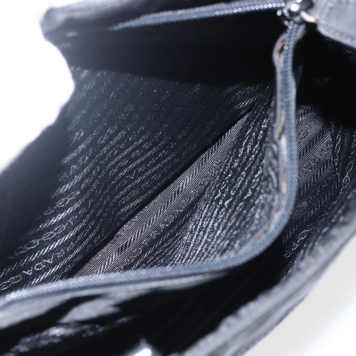 PRADA Shoulder Bag Nylon Black Silver Auth bs33284