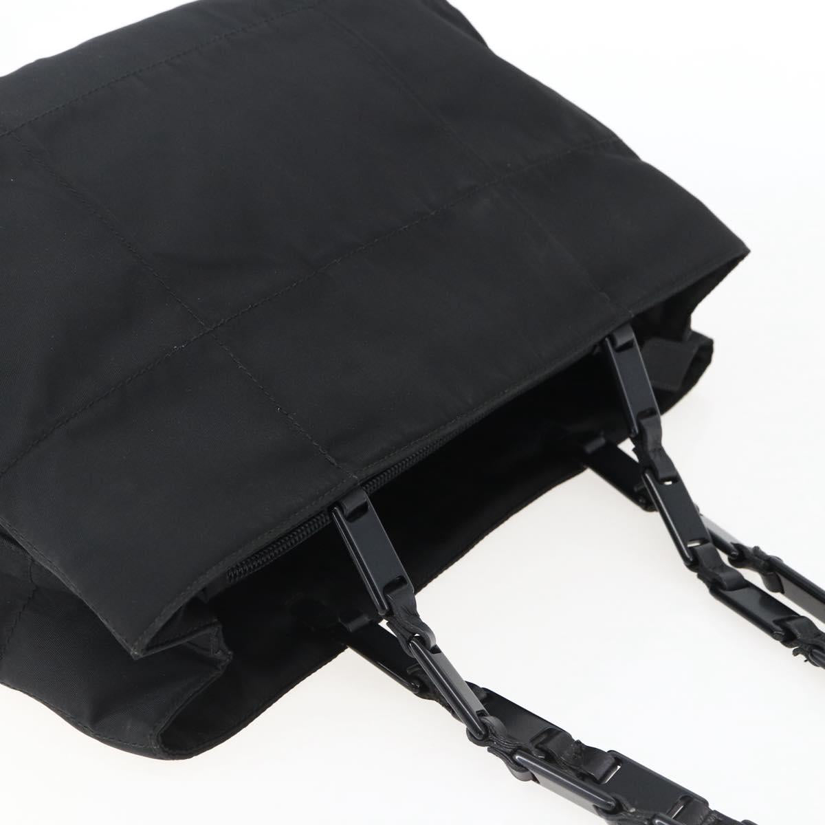 PRADA Shoulder Bag Nylon Black Silver Auth bs33284