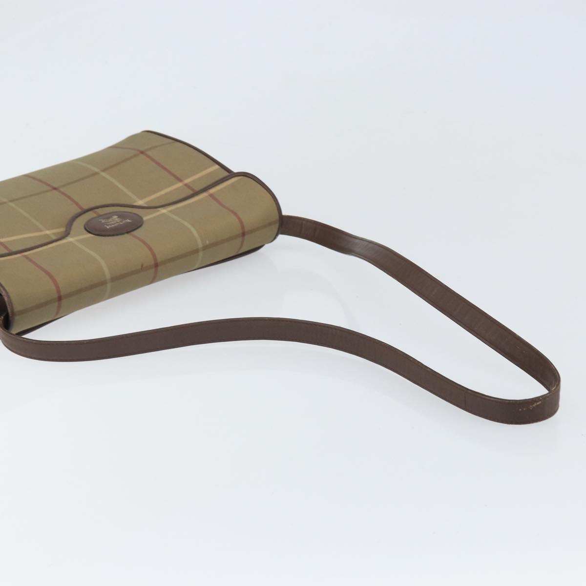 Burberrys Nova Check Shoulder Bag Canvas Beige Gold Auth bs33287