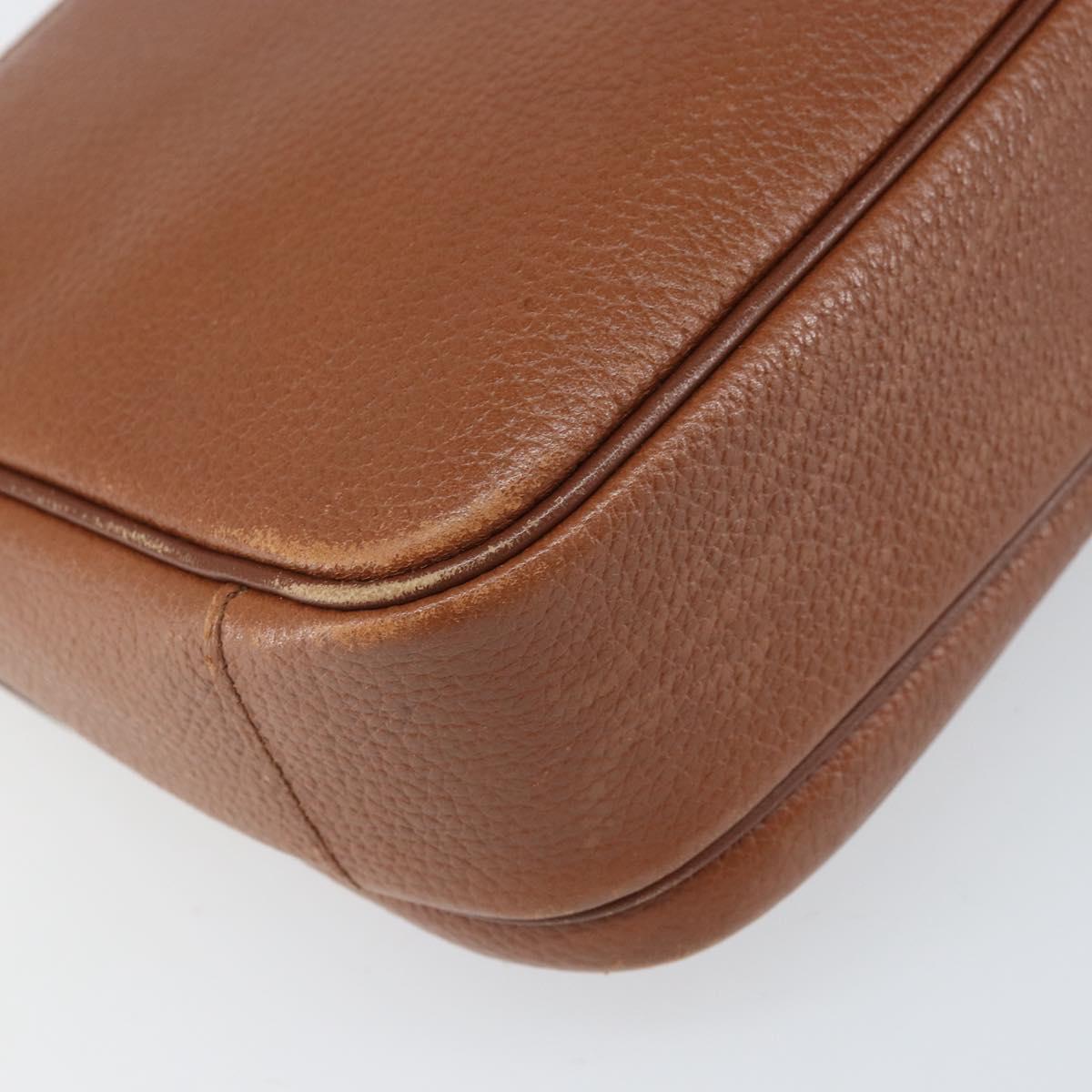 Burberrys Shoulder Bag Leather Brown Gold Auth bs33288