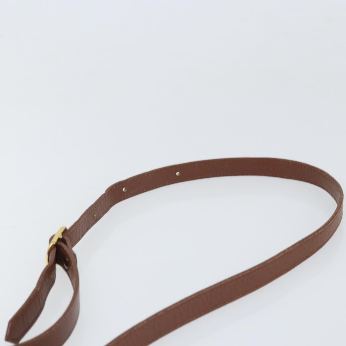 Burberrys Shoulder Bag Leather Brown Gold Auth bs33288