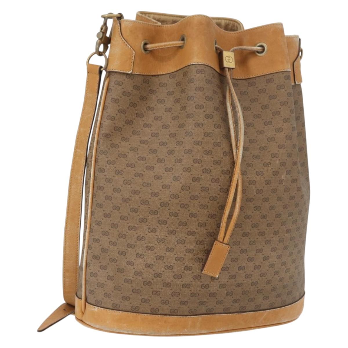 GUCCI Micro GG Supreme Shoulder Bag PVC Beige Gold 001 084 4793 Auth bs33290