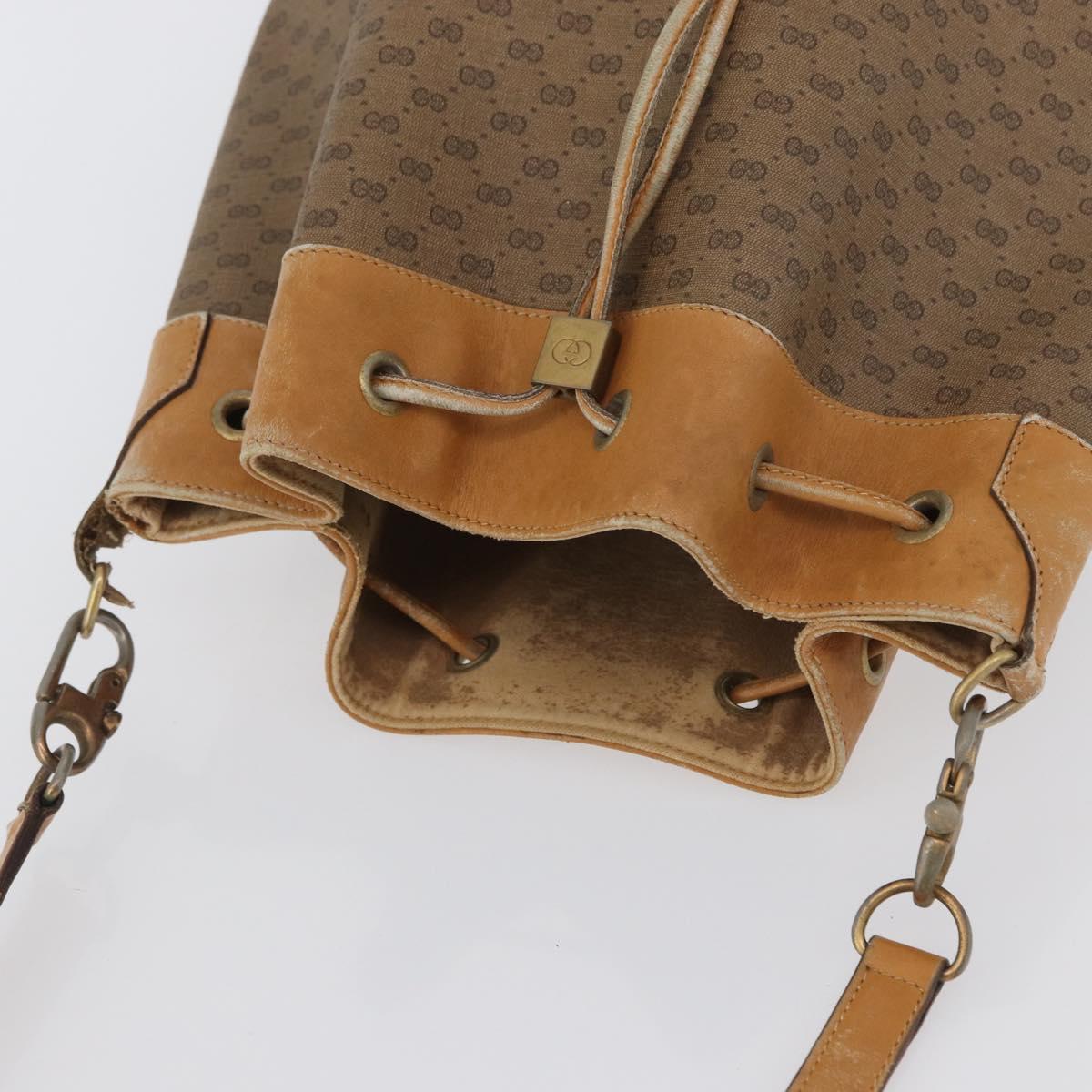 GUCCI Micro GG Supreme Shoulder Bag PVC Beige Gold 001 084 4793 Auth bs33290