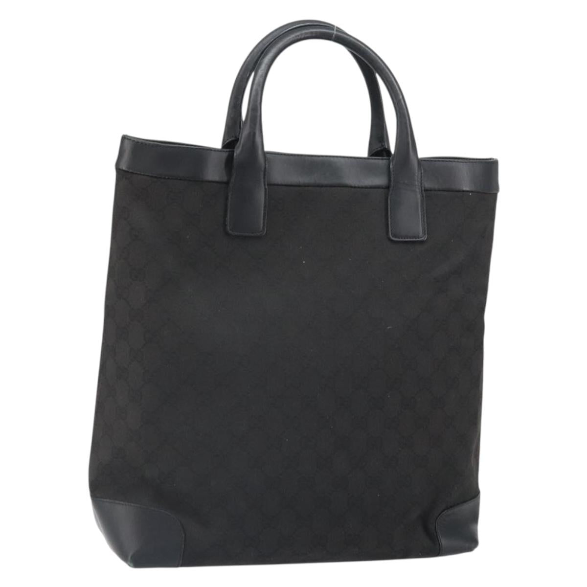 GUCCI GG Canvas Hand Bag Black 002 1121 Auth bs33294