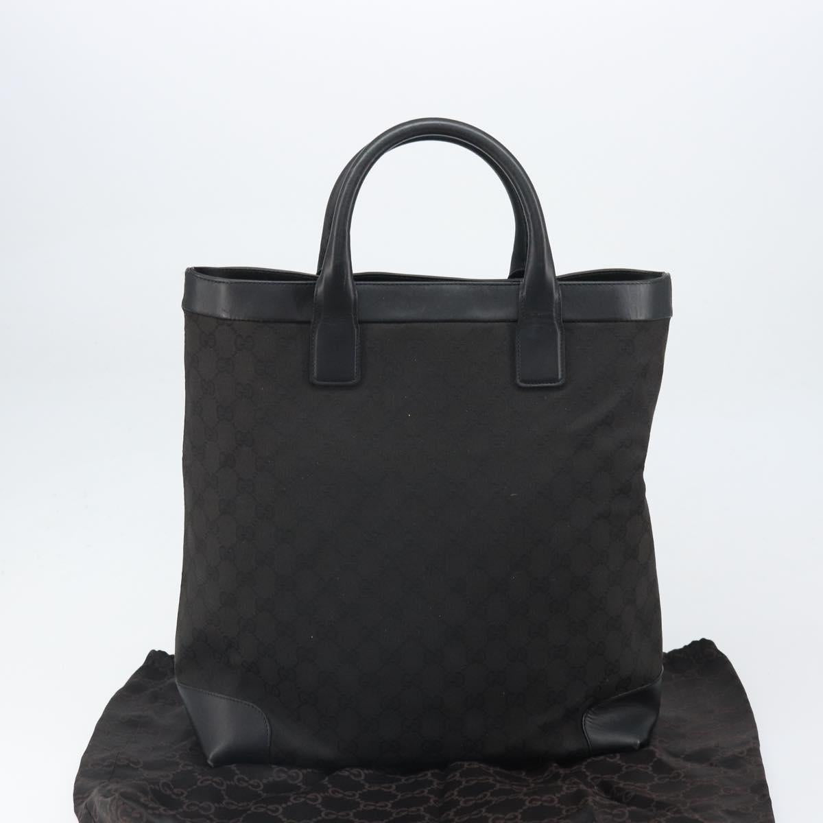 GUCCI GG Canvas Hand Bag Black 002 1121 Auth bs33294