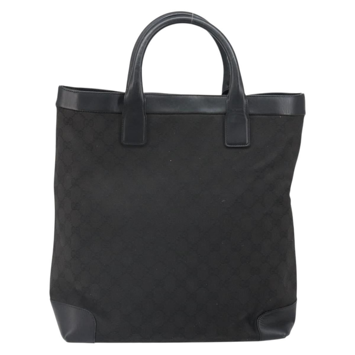 GUCCI GG Canvas Hand Bag Black 002 1121 Auth bs33294
