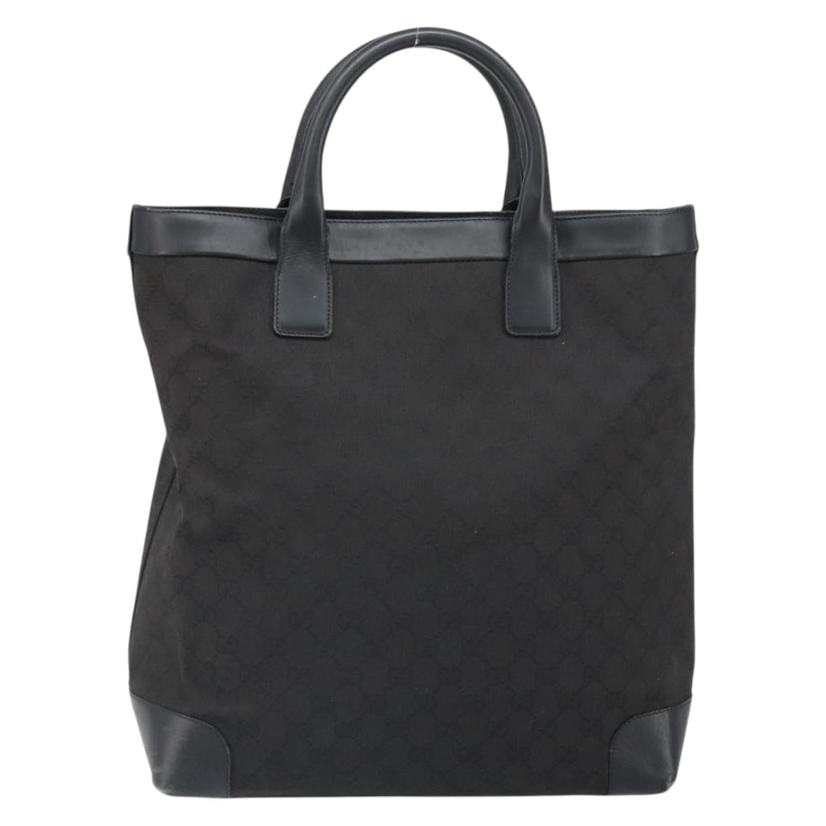 GUCCI GG Canvas Hand Bag Black 002 1121 Auth bs33294