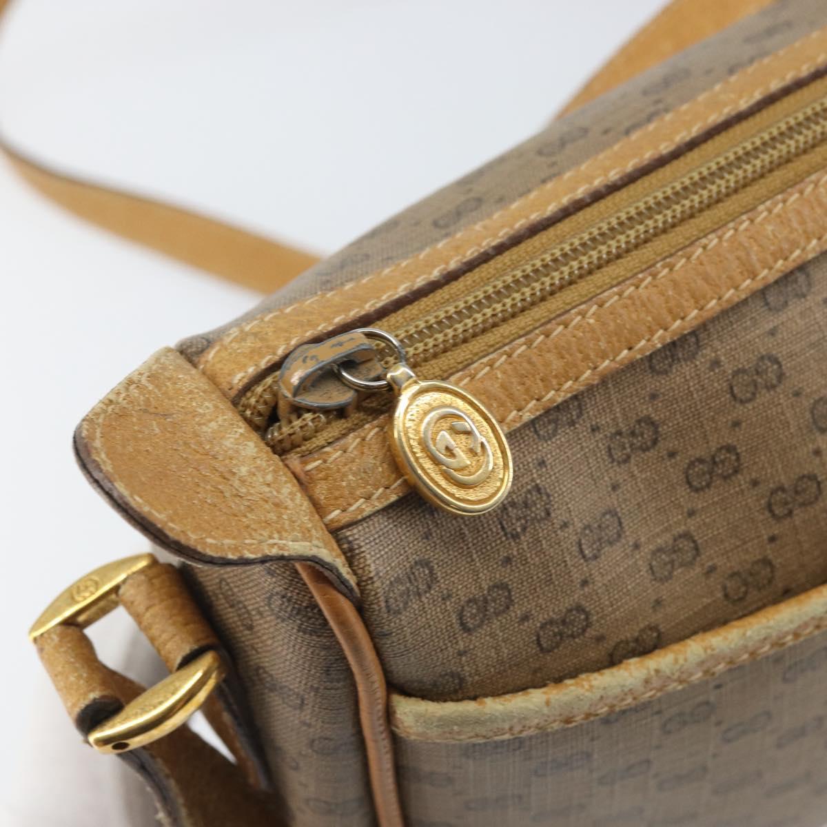 GUCCI Micro GG Supreme Web Sherry Line Bag PVC Beige Gold 89 02 032 Auth bs33296