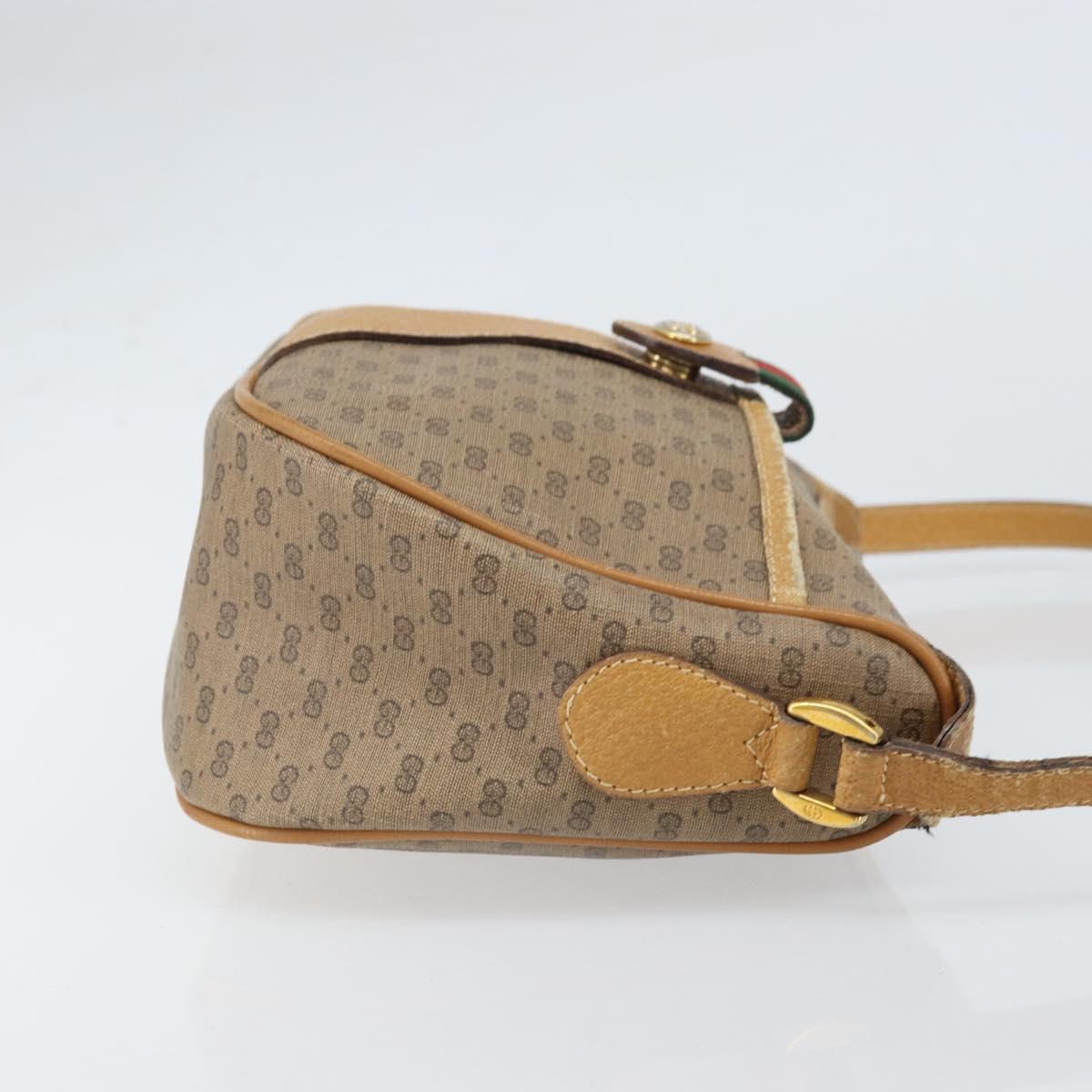 GUCCI Micro GG Supreme Web Sherry Line Bag PVC Beige Gold 89 02 032 Auth bs33296