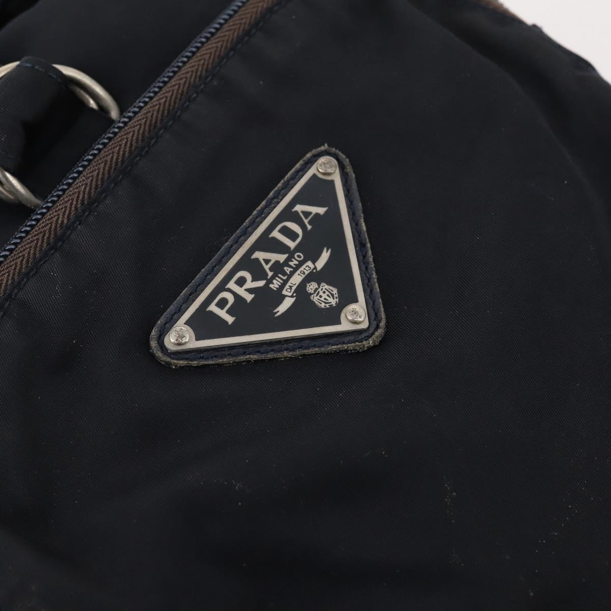 PRADA Backpack Nylon Navy Silver Auth bs33304