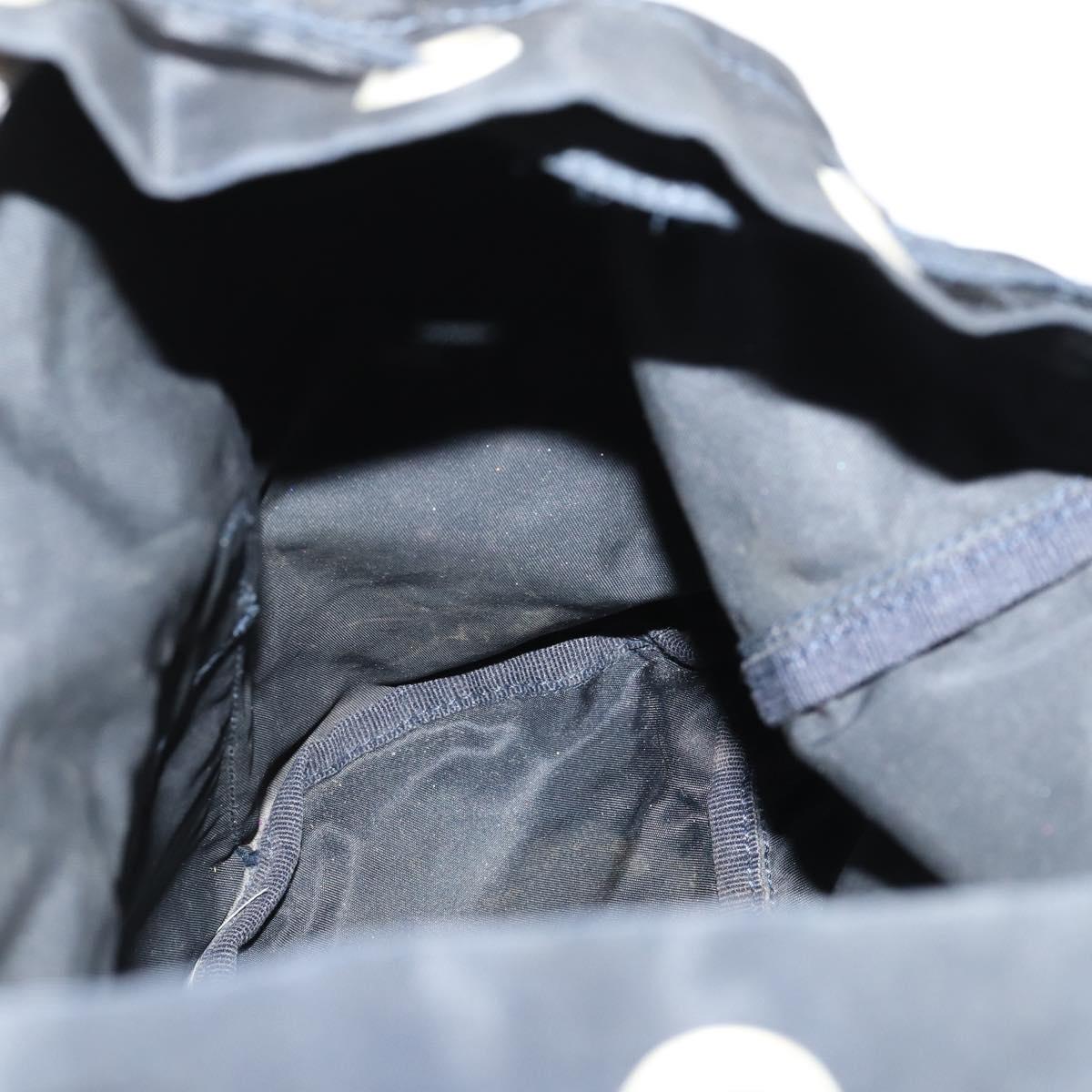 PRADA Backpack Nylon Navy Silver Auth bs33304