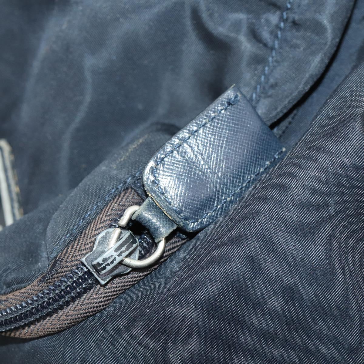PRADA Backpack Nylon Navy Silver Auth bs33304