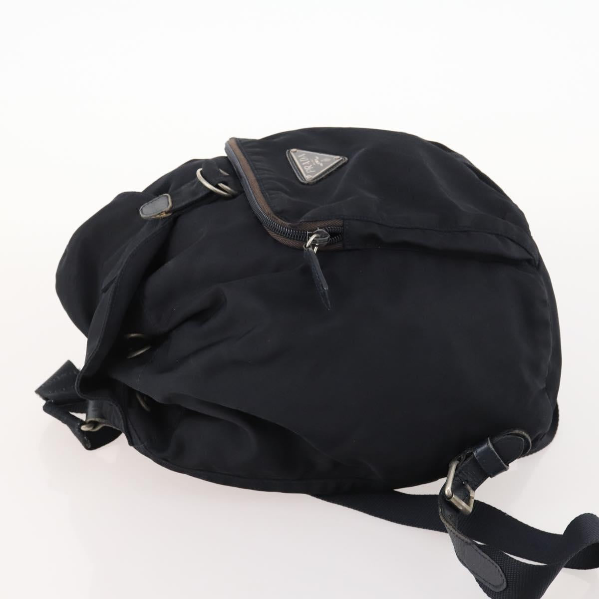 PRADA Backpack Nylon Navy Silver Auth bs33304