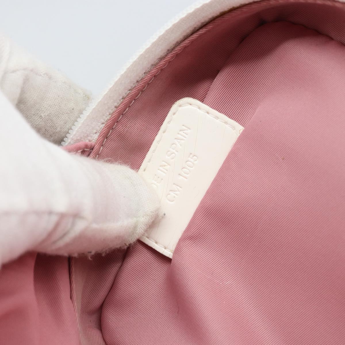 Christian Dior Trotter Canvas Pouch PVC Pink Silver Auth bs33307