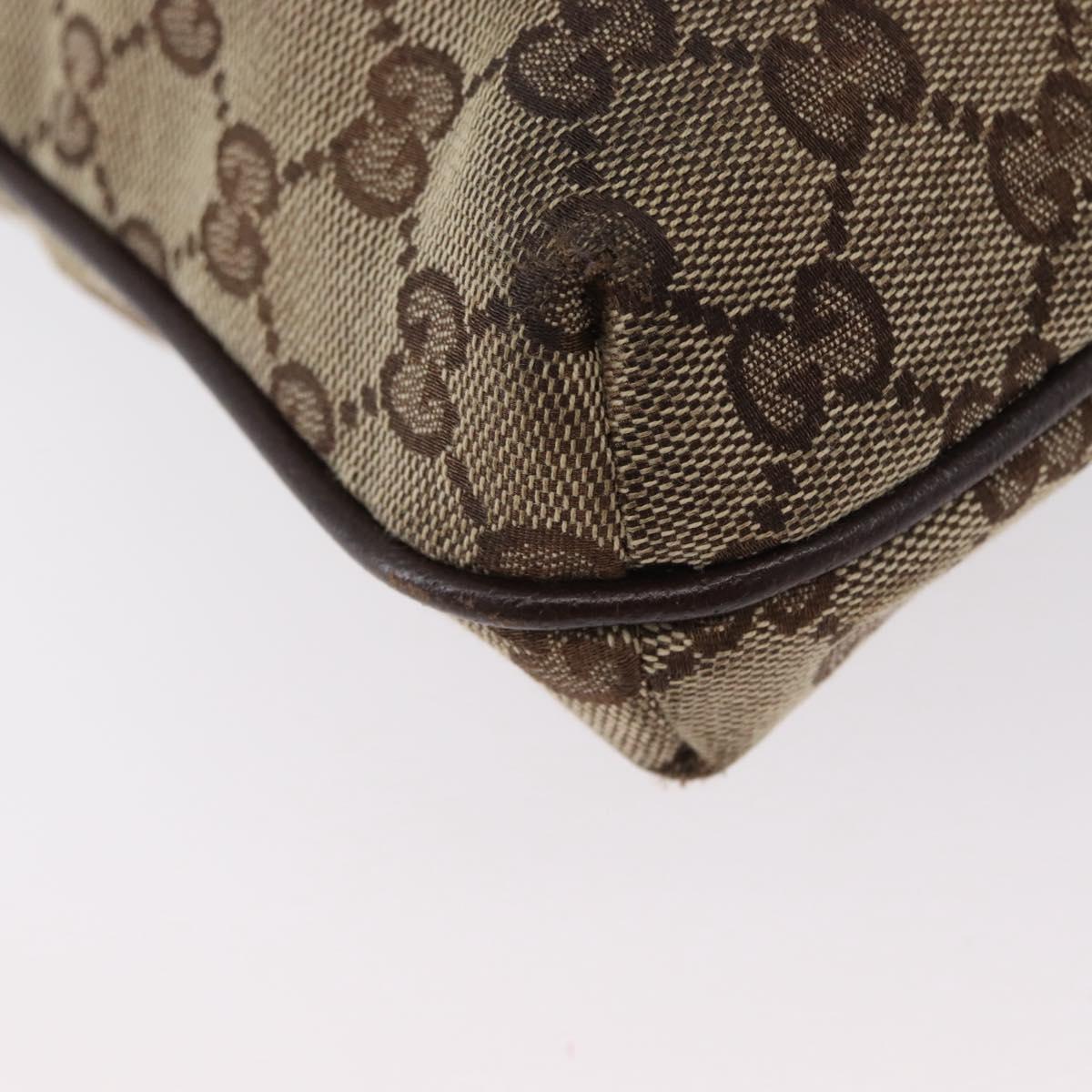 GUCCI GG Canvas Shoulder Bag Beige Silver 122793 Auth bs33310