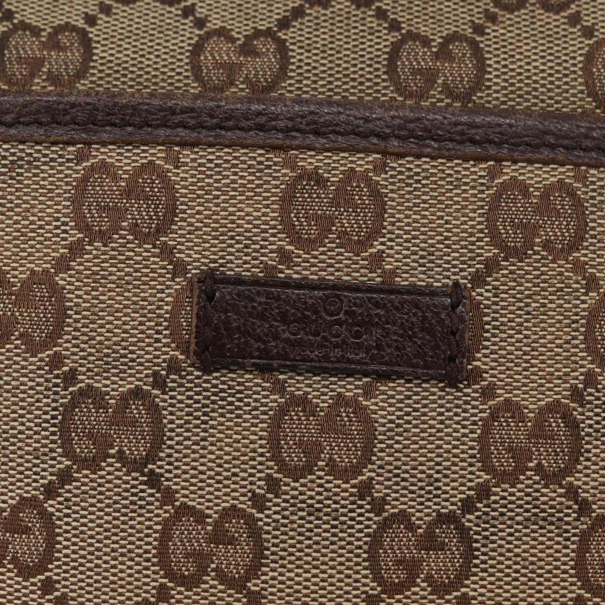GUCCI GG Canvas Shoulder Bag Beige Silver 122793 Auth bs33310