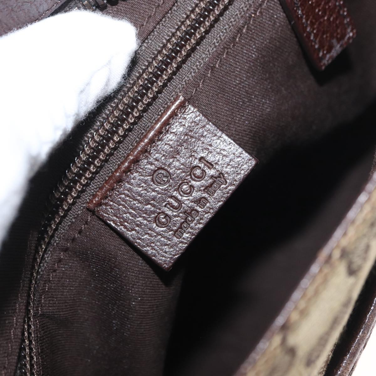 GUCCI GG Canvas Shoulder Bag Beige Silver 122793 Auth bs33310