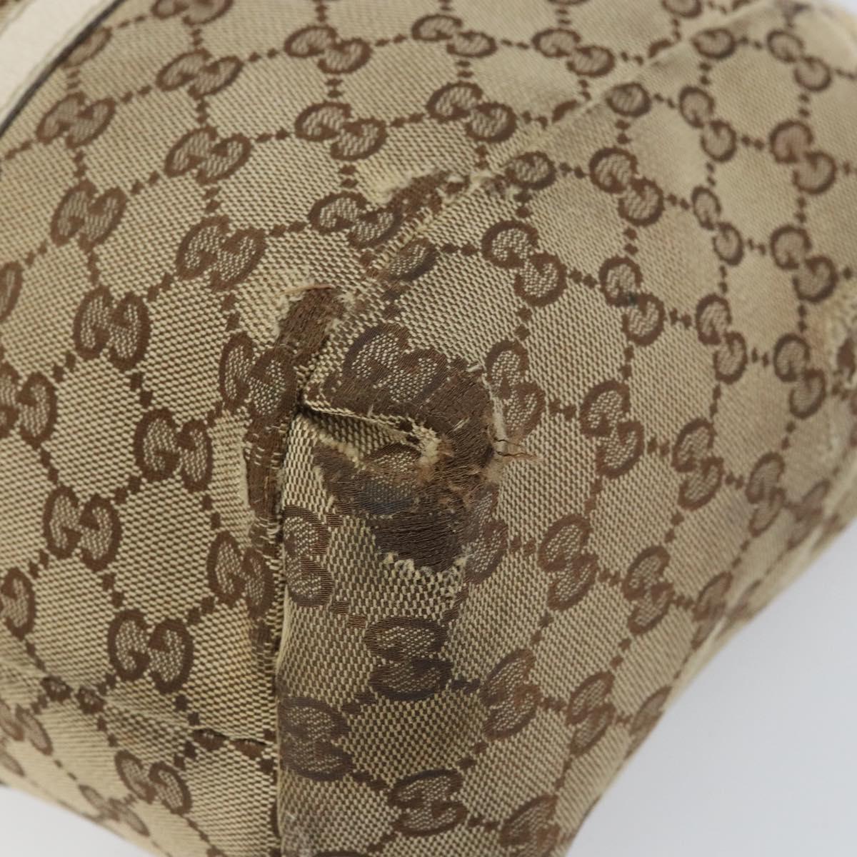 GUCCI GG Canvas Hand Bag Web Sherry Line Beige Gold 211935 Auth bs33313