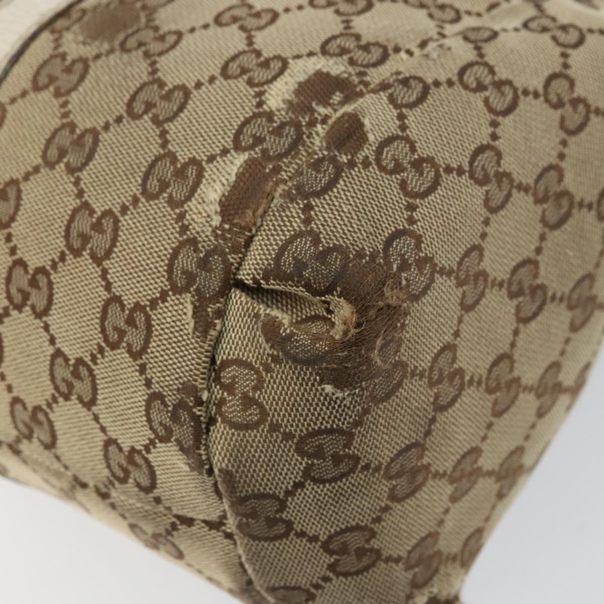 GUCCI GG Canvas Hand Bag Web Sherry Line Beige Gold 211935 Auth bs33313