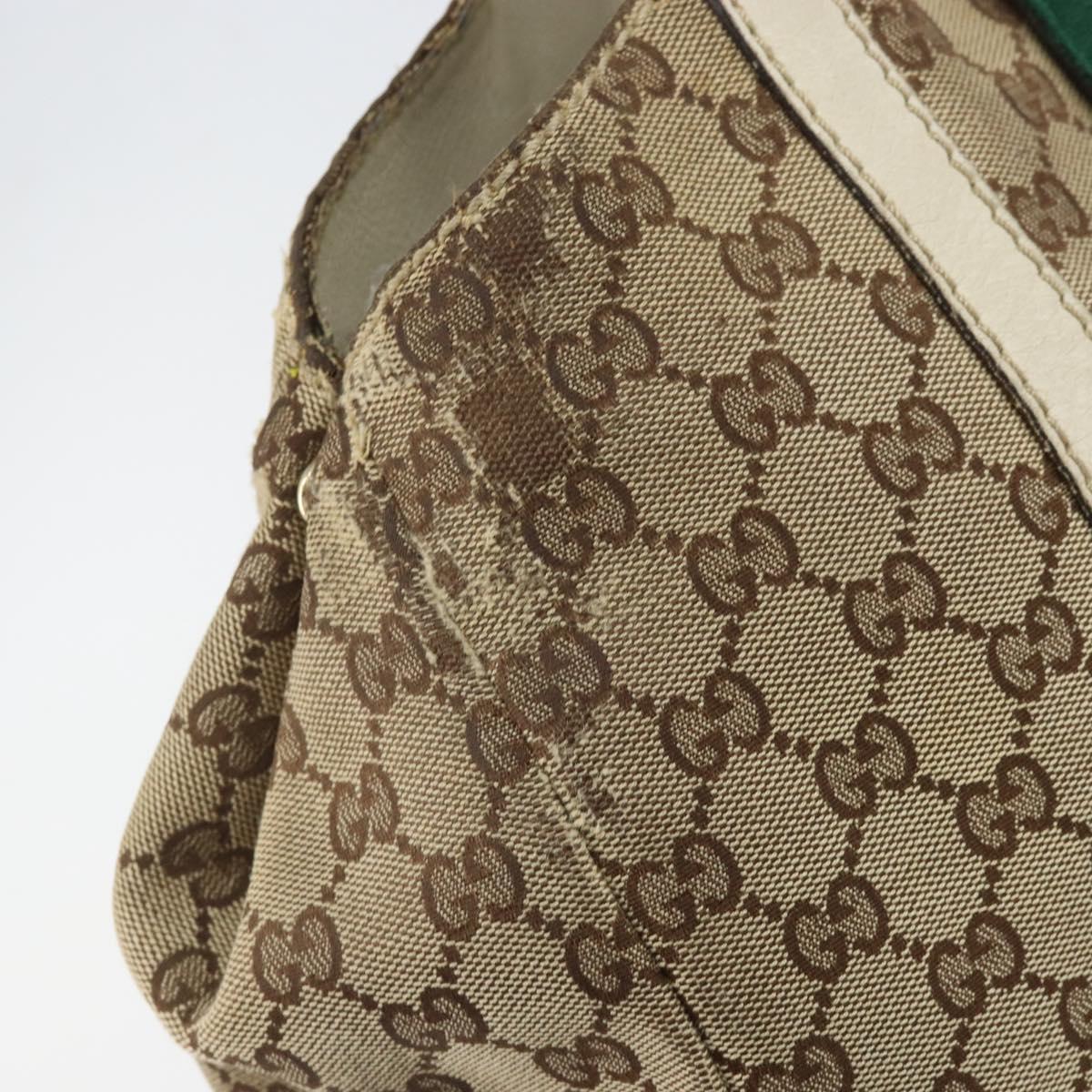 GUCCI GG Canvas Hand Bag Web Sherry Line Beige Gold 211935 Auth bs33313