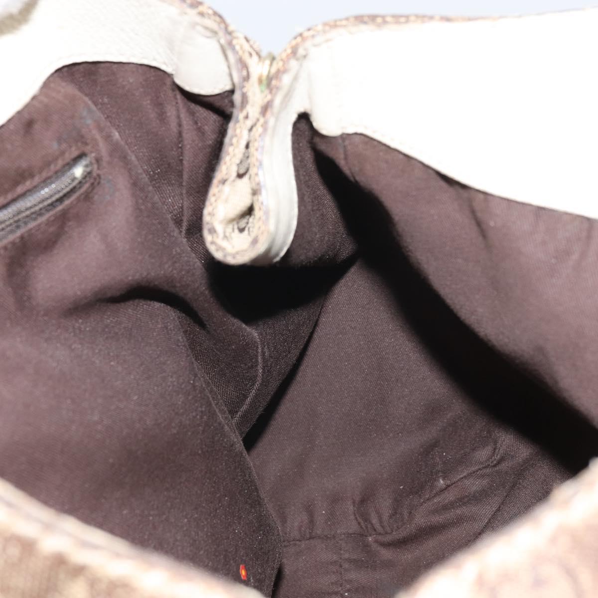 GUCCI GG Canvas Hand Bag Web Sherry Line Beige Gold 211935 Auth bs33313