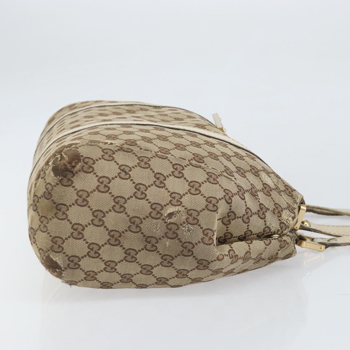 GUCCI GG Canvas Hand Bag Web Sherry Line Beige Gold 211935 Auth bs33313