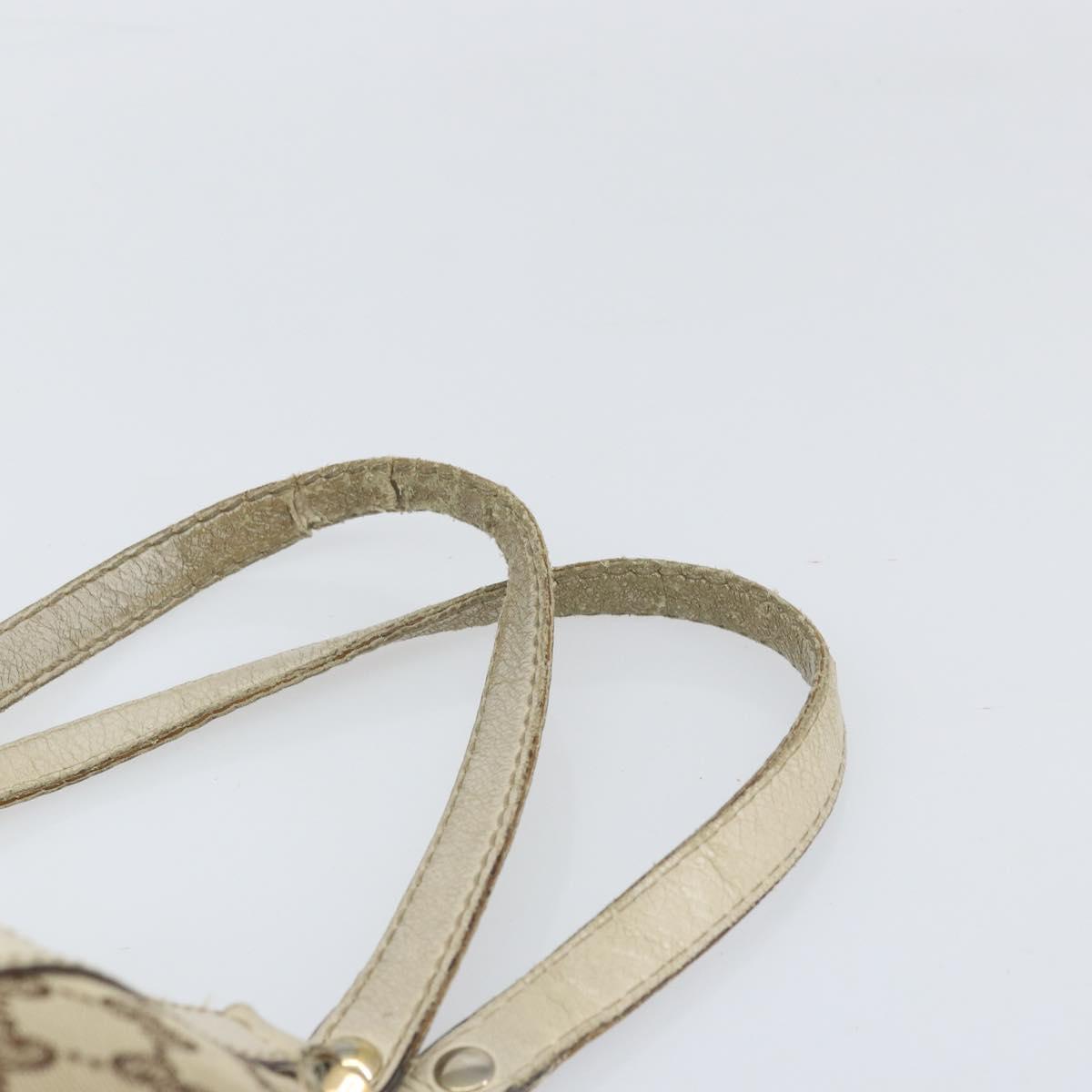 GUCCI GG Canvas Hand Bag Web Sherry Line Beige Gold 211935 Auth bs33313