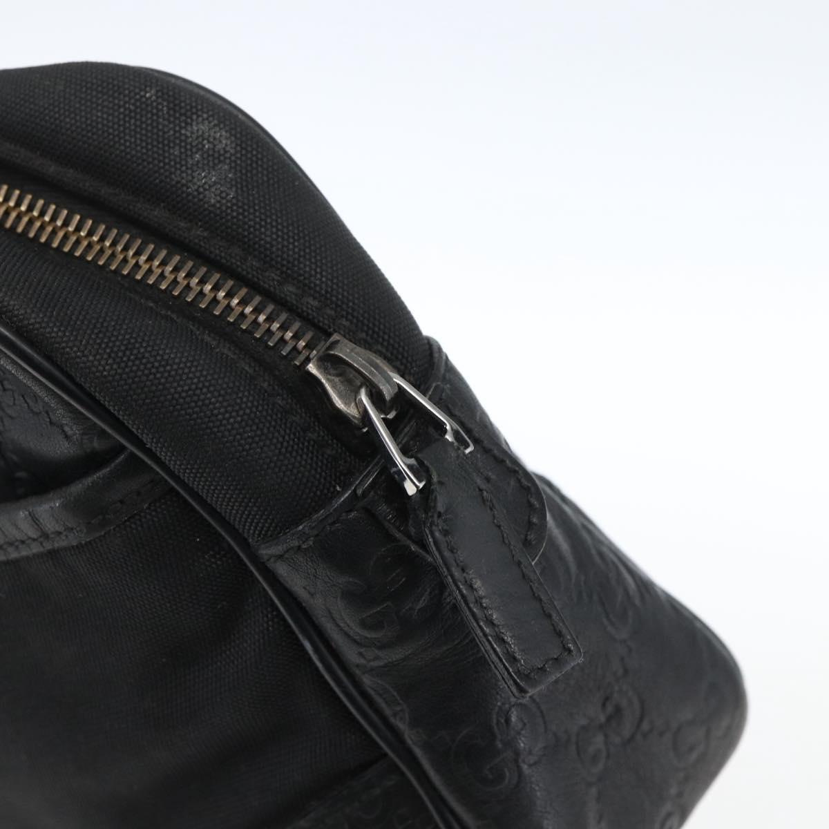 GUCCI GG Canvas Guccissima Clutch Bag Leather nylon Black 162782 Auth bs33316