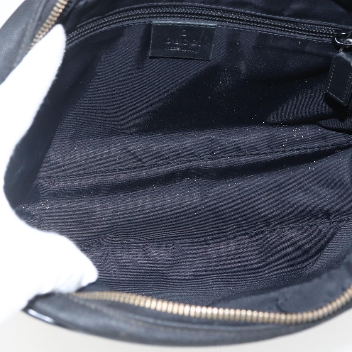 GUCCI GG Canvas Guccissima Clutch Bag Leather nylon Black 162782 Auth bs33316