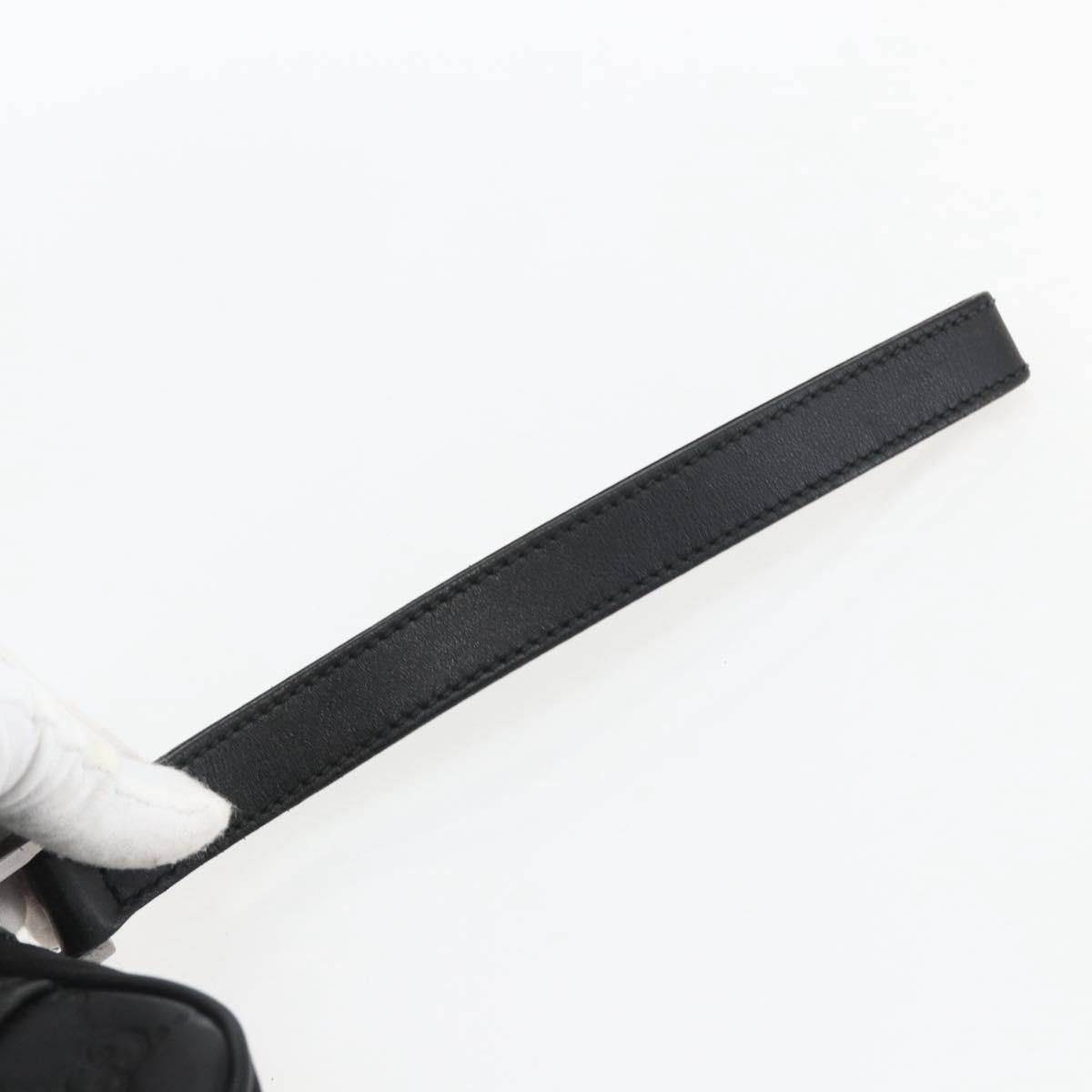 GUCCI GG Canvas Guccissima Clutch Bag Leather nylon Black 162782 Auth bs33316