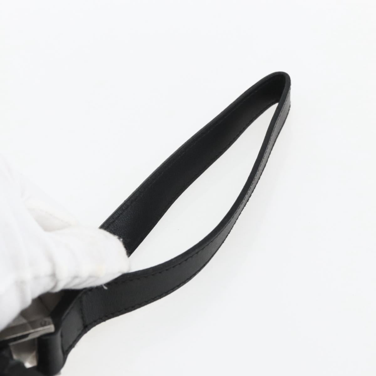 GUCCI GG Canvas Guccissima Clutch Bag Leather nylon Black 162782 Auth bs33316