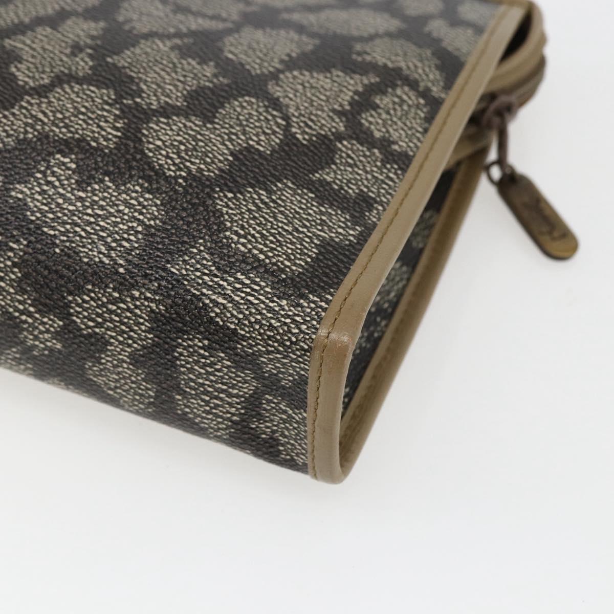 SAINT LAURENT Clutch Bag PVC Canvas Gray Auth bs33321
