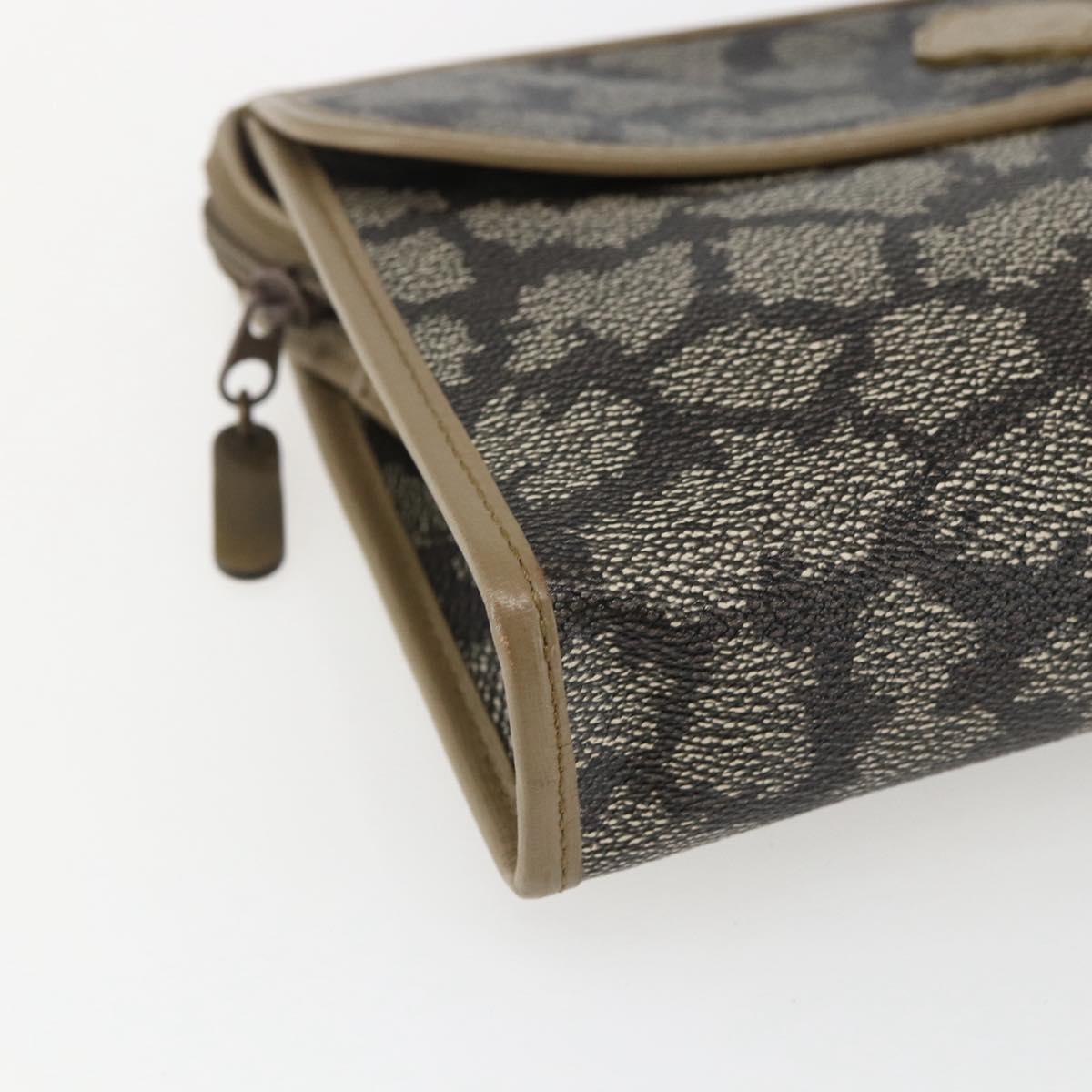 SAINT LAURENT Clutch Bag PVC Canvas Gray Auth bs33321