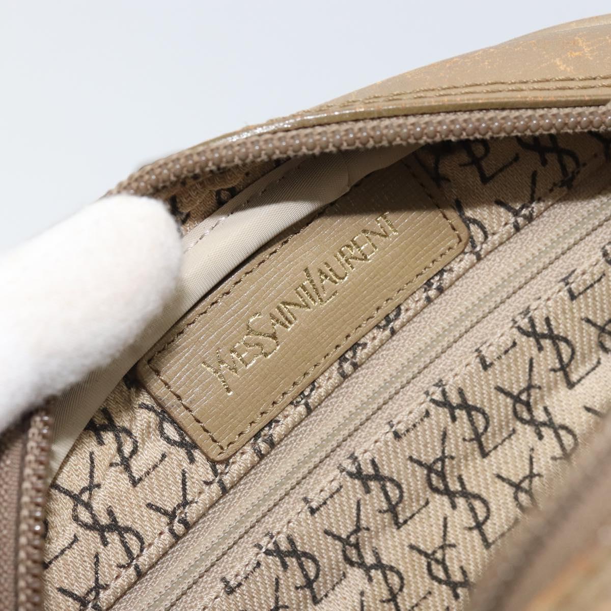 SAINT LAURENT Shoulder Bag PVC Canvas Gray Auth bs33323