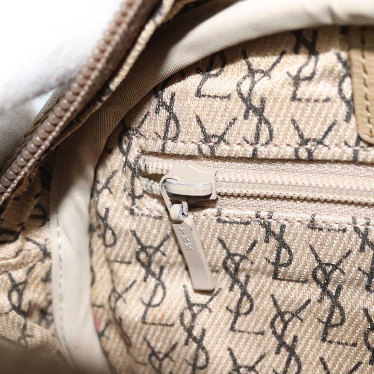 SAINT LAURENT Shoulder Bag PVC Canvas Gray Auth bs33323