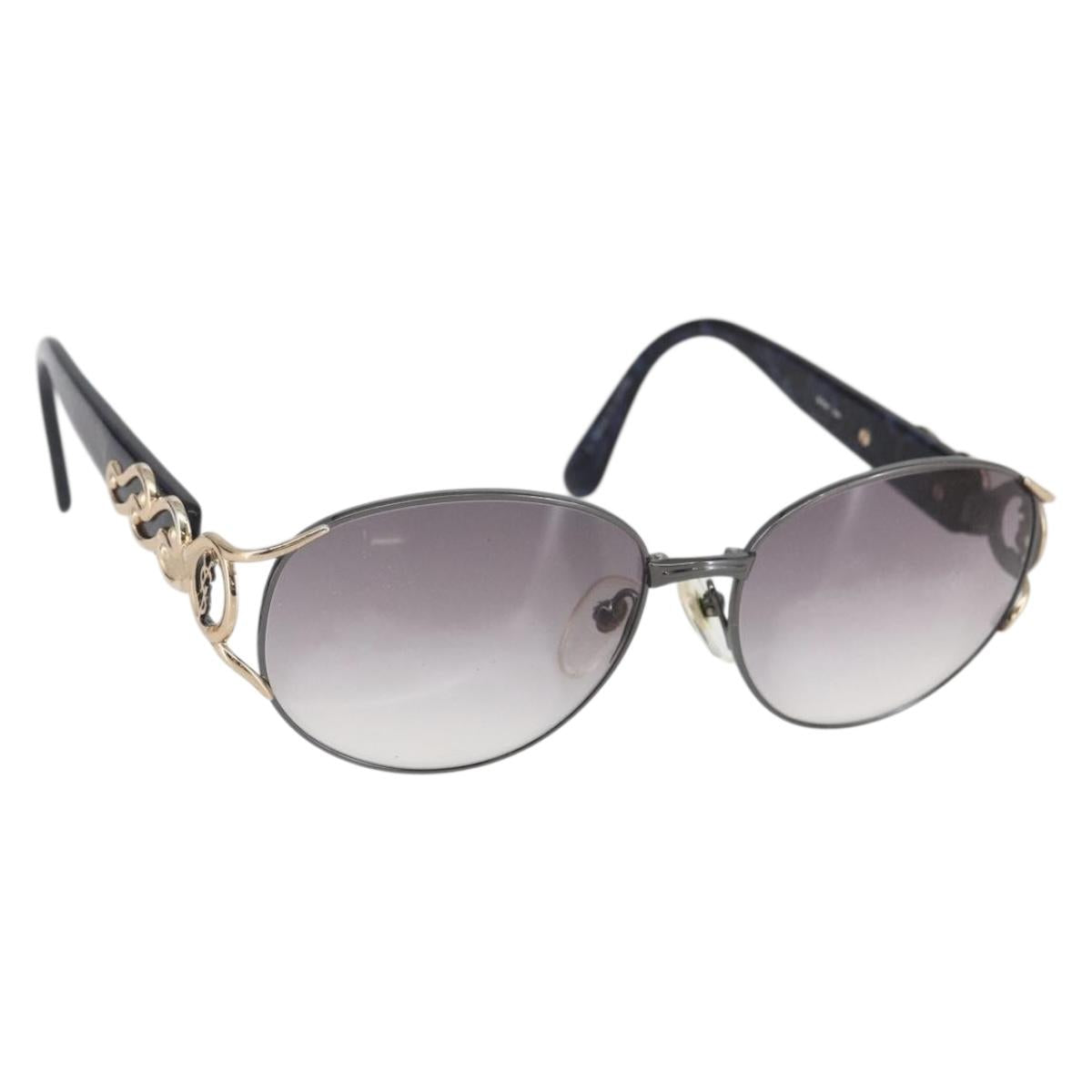 SAINT LAURENT Sunglasses metal Black Auth bs33326