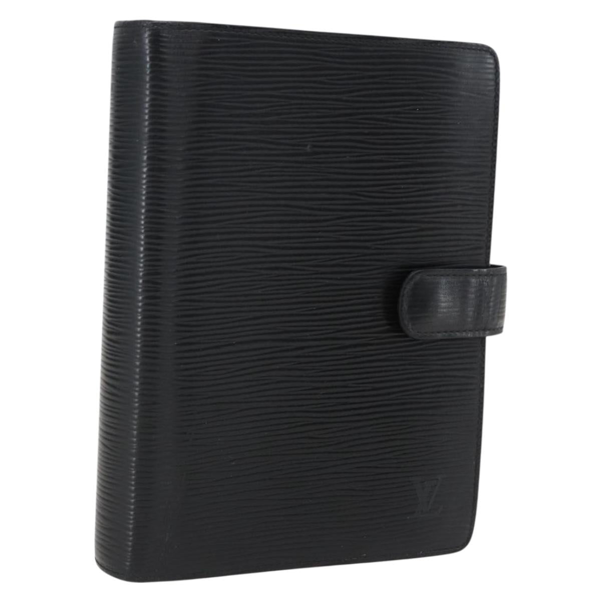 LOUIS VUITTON Epi Agenda MM Day Planner Cover Black R20042 LV Auth bs33328